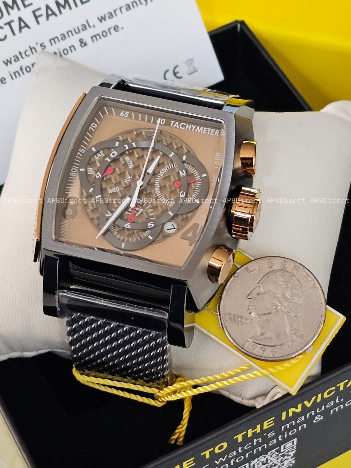 Invicta – S1 Rally – Gunmetal / Khaki Milanese – Swiss Z60 FE Chrono Mens Watch