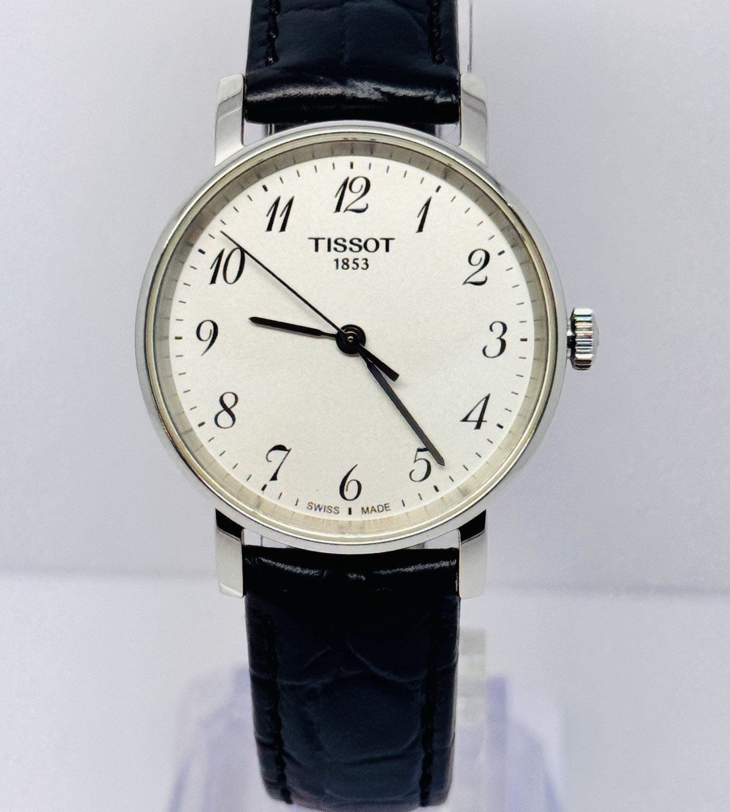 Tissot Women’s Everytime Classic White Dial Leather Sapphire 30mm Watch T109210A
