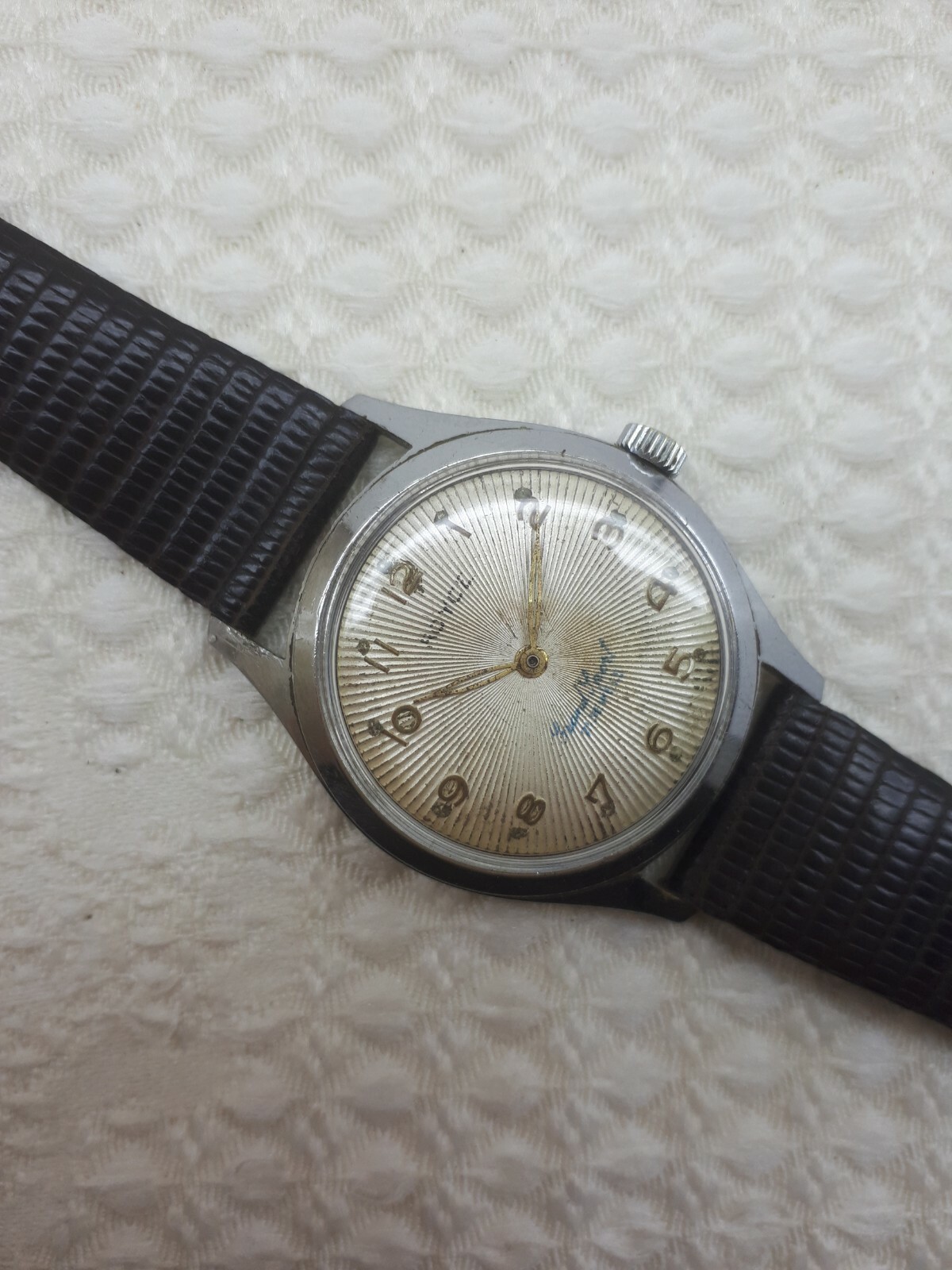 VINTAGE ROYCE CAL.1100 HAND WIND SWISS MADE MEN’S WRIST WATCH RARE DIAL