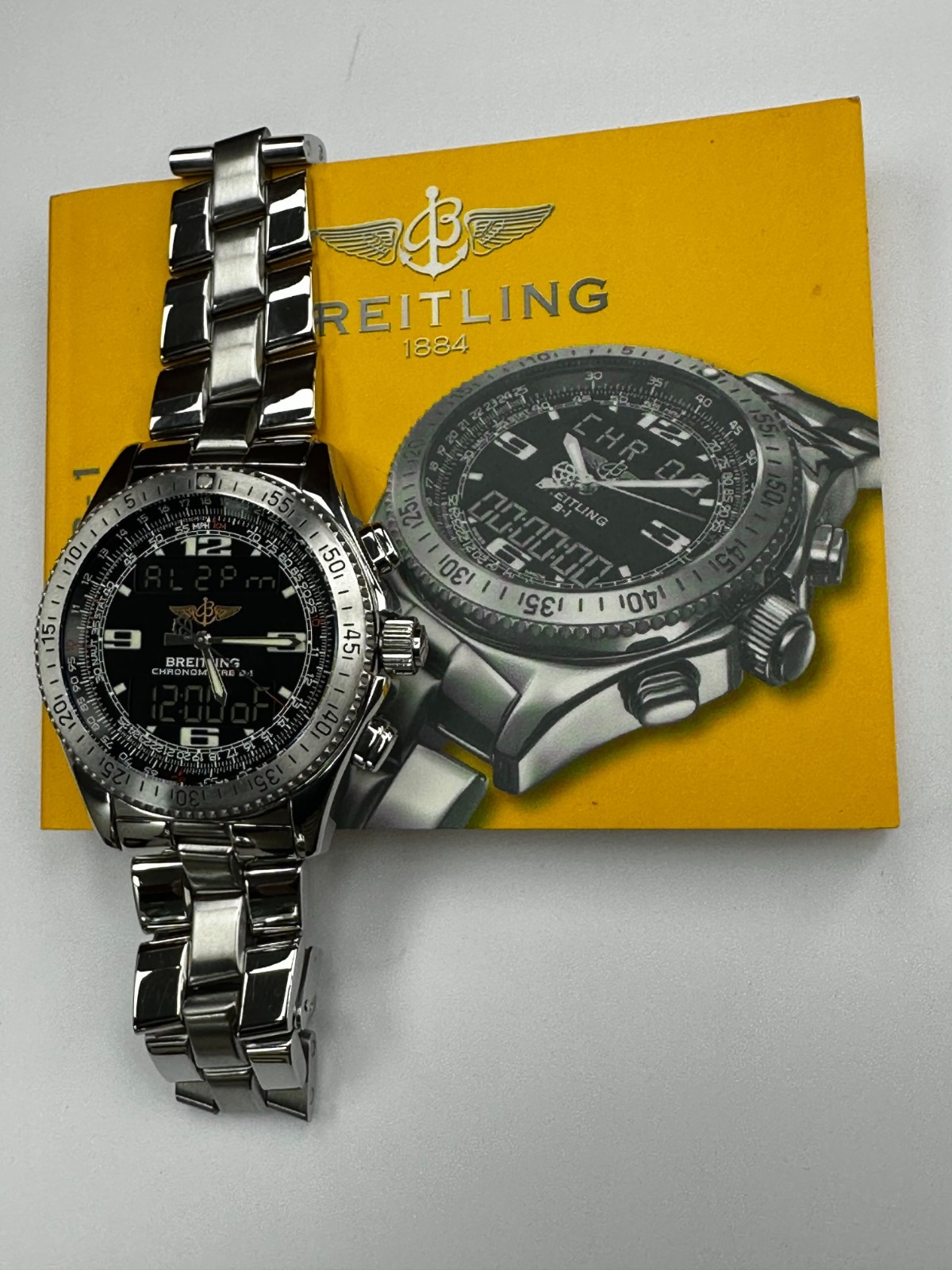 Breitling B-1 Multifunction A68362 Black Bidirectional Compass Scale WARRANTY