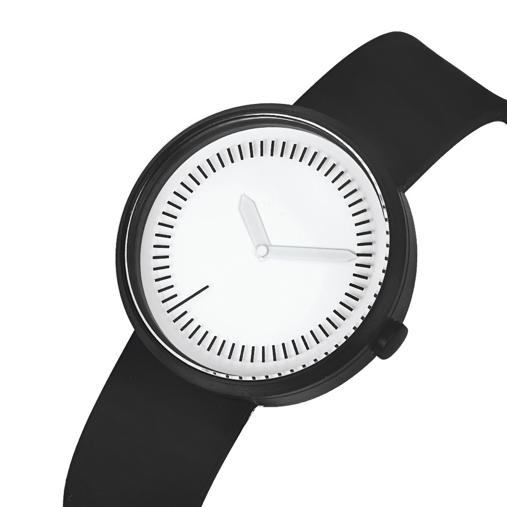 Projects Watches “Meantime” Quartz Steel Black White Silicone Men’s Watch