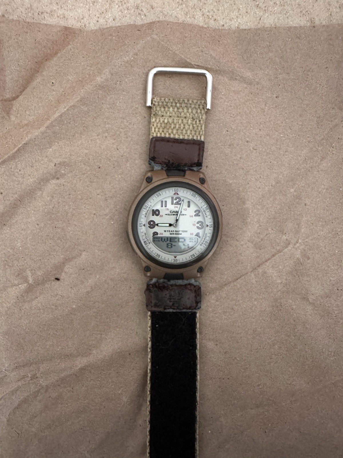 Casio Forester AQ-180 Analog/Digital Beige Nylon