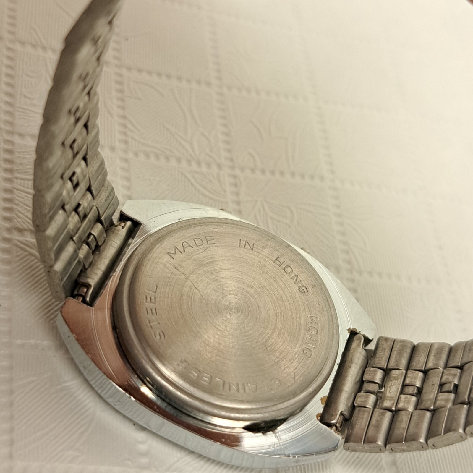 Vintage Delphi VIII Quartz LCD Womens Wrist Watch Blue/Silver Tone
