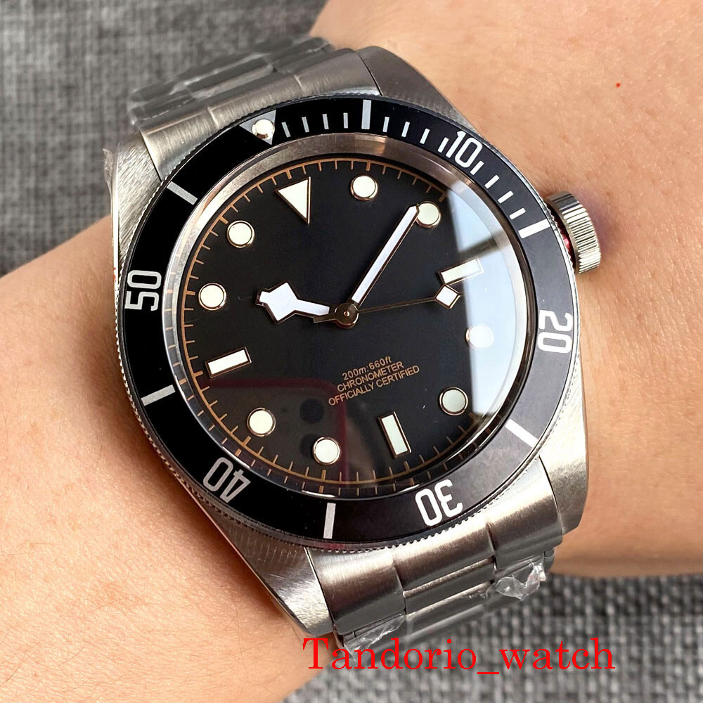 Bliger Black Dial NH35 PT5000 Automatic Men Watch Snowflake Hands Sapphire Glass