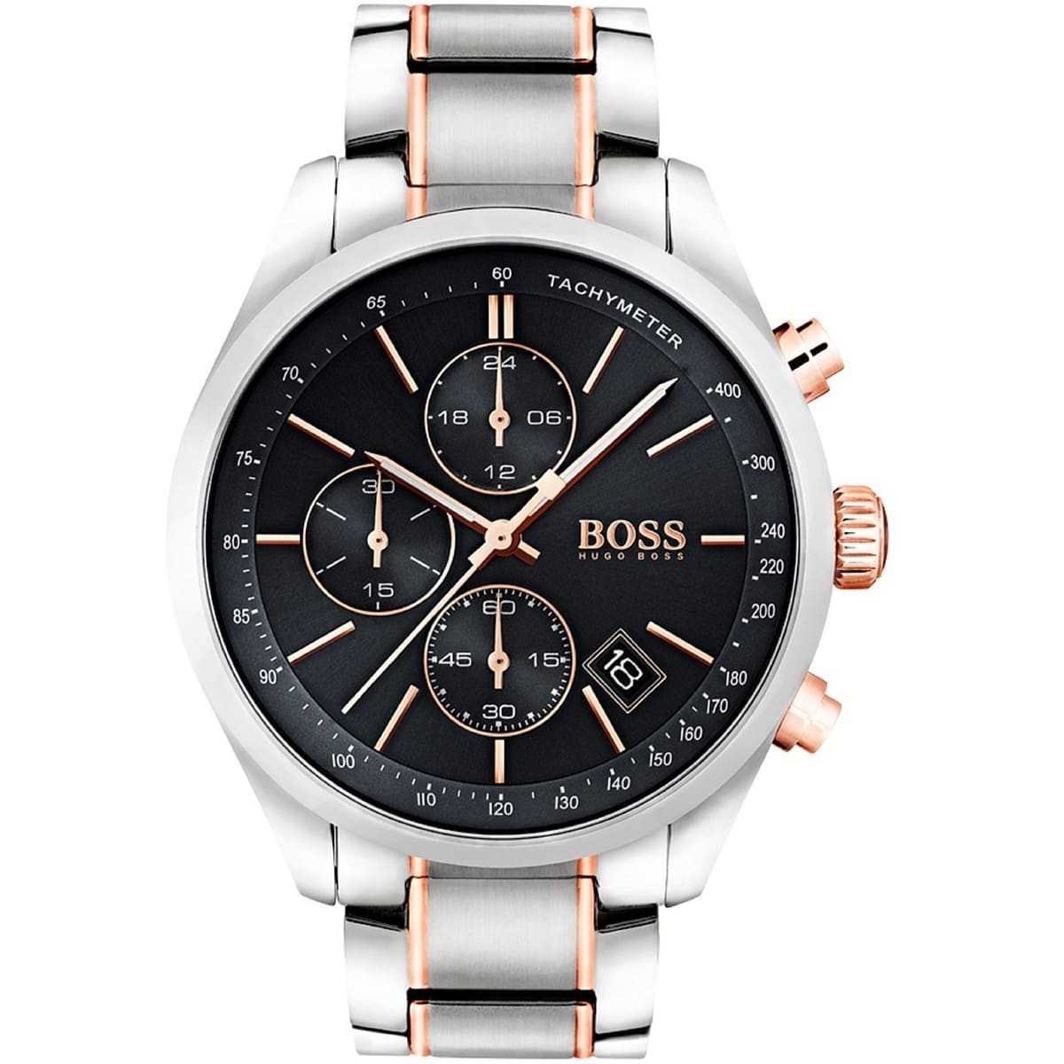 Hugo Boss Chronograph 1513473 Two-Tone Steel Black Dial Men’s Swiss Quartz Watch