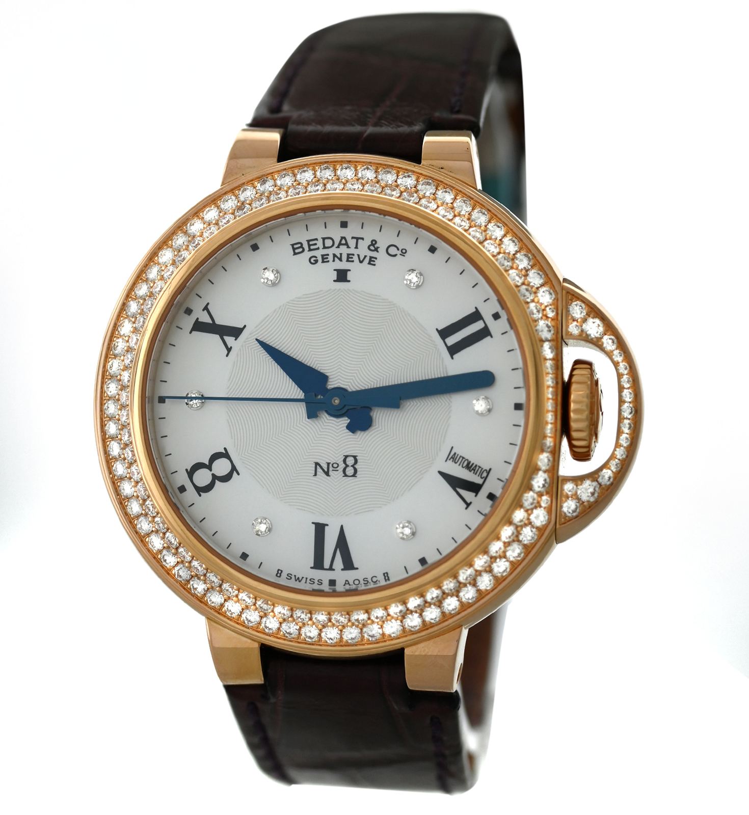 Bedat & Co. No 8 Diamonds Ref. 828 87 Gr. 18k Rose Gold MOP Dial 37MM Ladies’