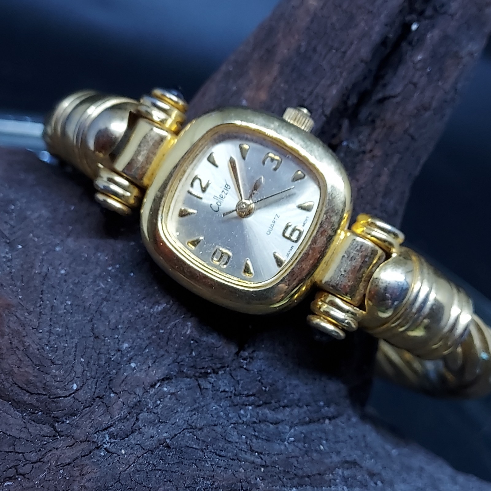 Collezio Gold Tone Quartz Analog Women’s Cuff Style Watch