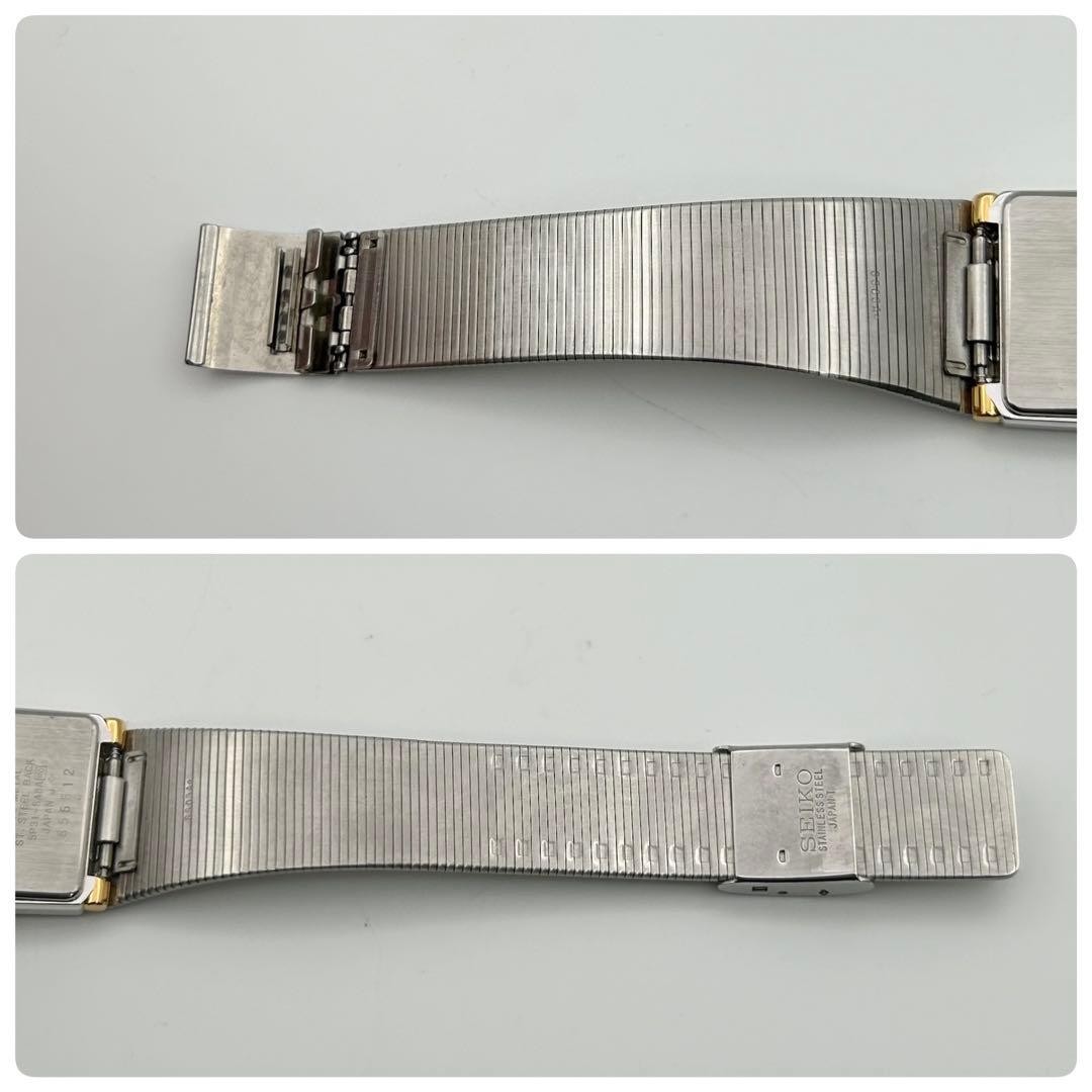 Seiko 5P31-5A8A Rectangular Two-Tone Gold Quartz Watch Japan 0613793