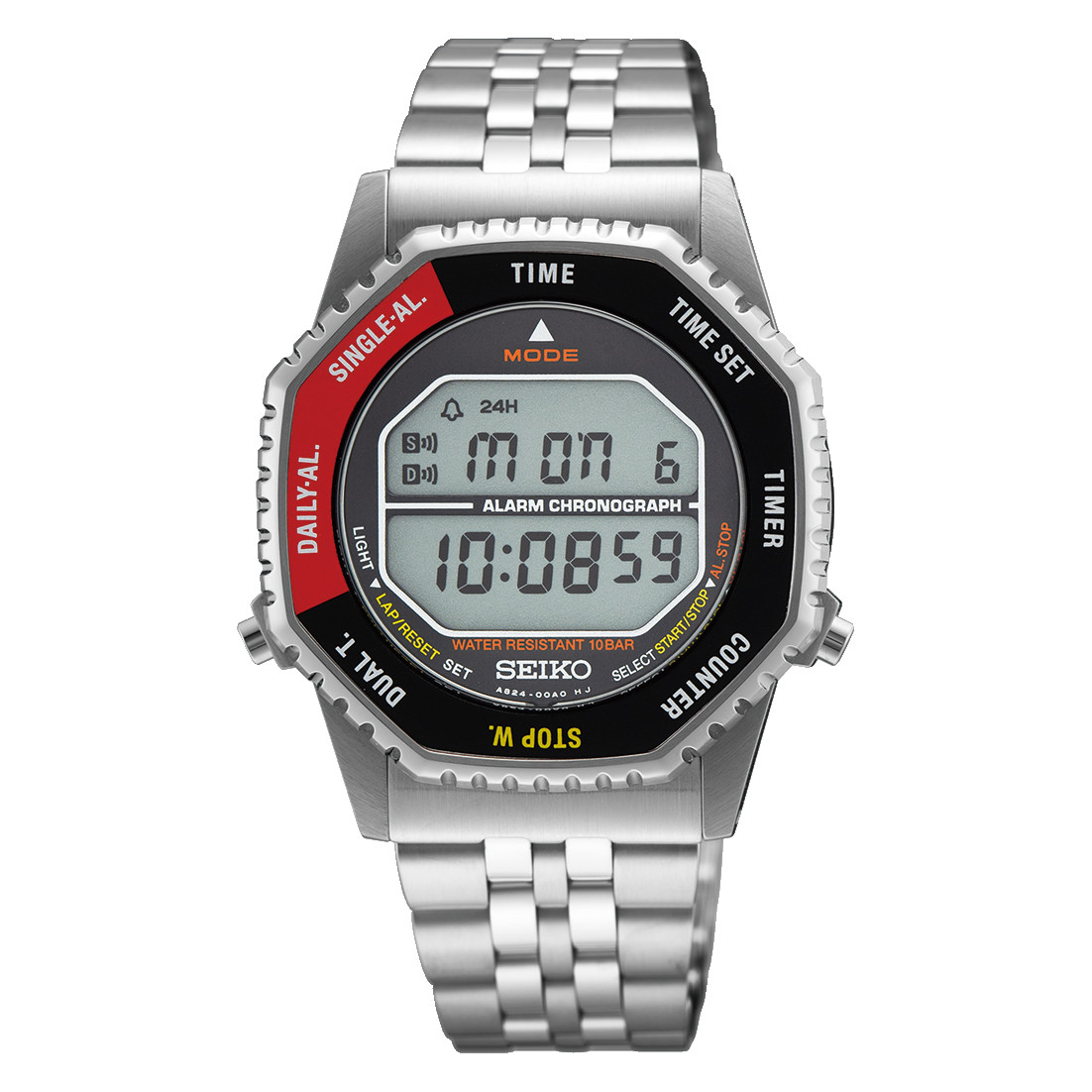 Seiko Essentials Rotocall Alarm Chronograph Digital Red Watch – SMGG19