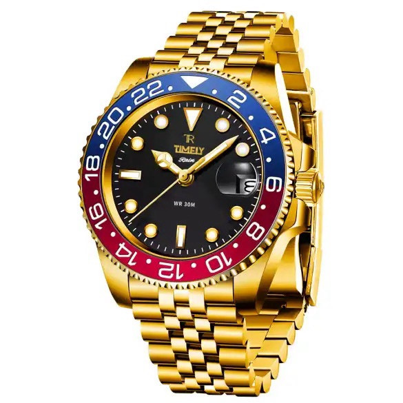 Timely Automotive golden Men’s Luxury Watch With Box.