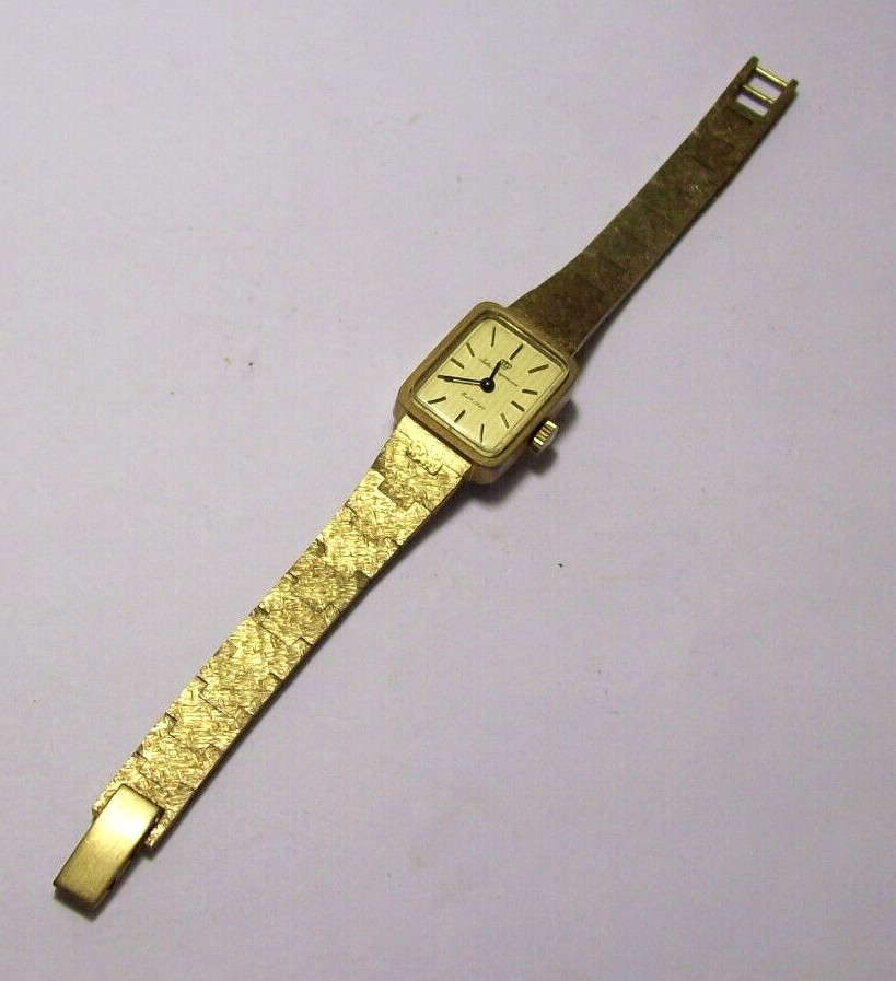 Jules Jurgenson Brass Ladies Watch Vintage 17-Jewel Swiss Mechanical Runs Great
