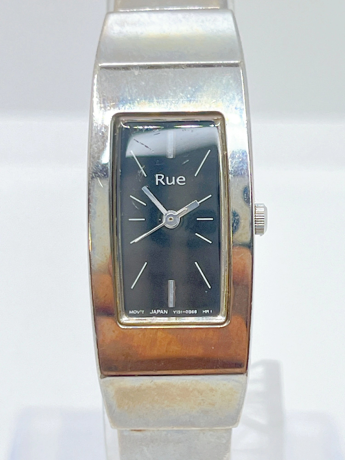[A1R] Seiko Alba Rue Y151 5F20 Silver Black Square Quartz [k9s]