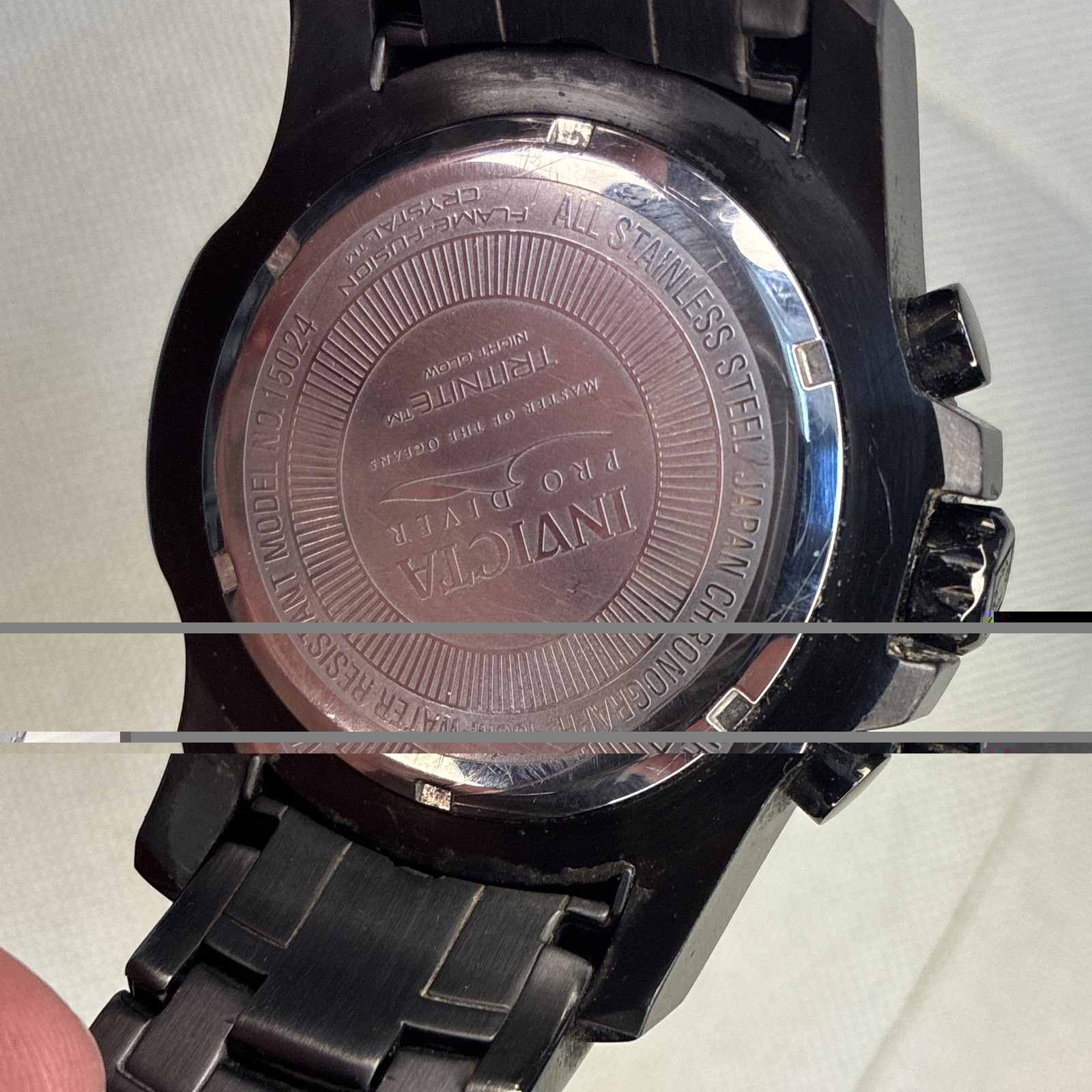 Invicta Pro Diver Men’s Black Stainless Quartz Chronograph Watch 50mm 100m