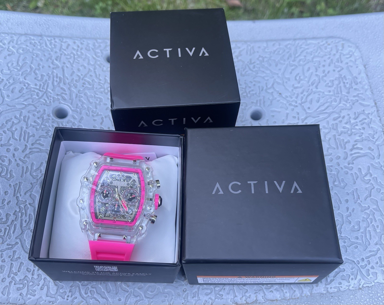 Activa X InvictaMen’s Watch w/ Skeleton Dial – 44.3mm, Pink (ACW2305-008)