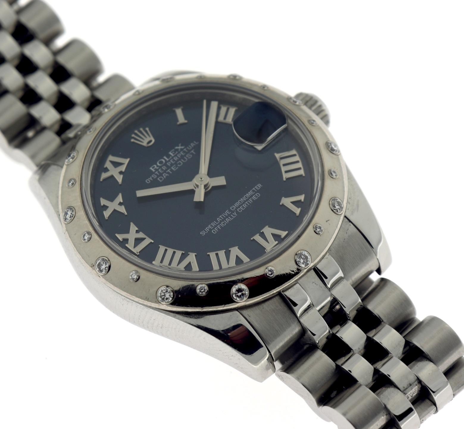 Rolex Datejust 31mm 178344 Purple Blue Dial Jubilee Bracelet Diamond Bezel