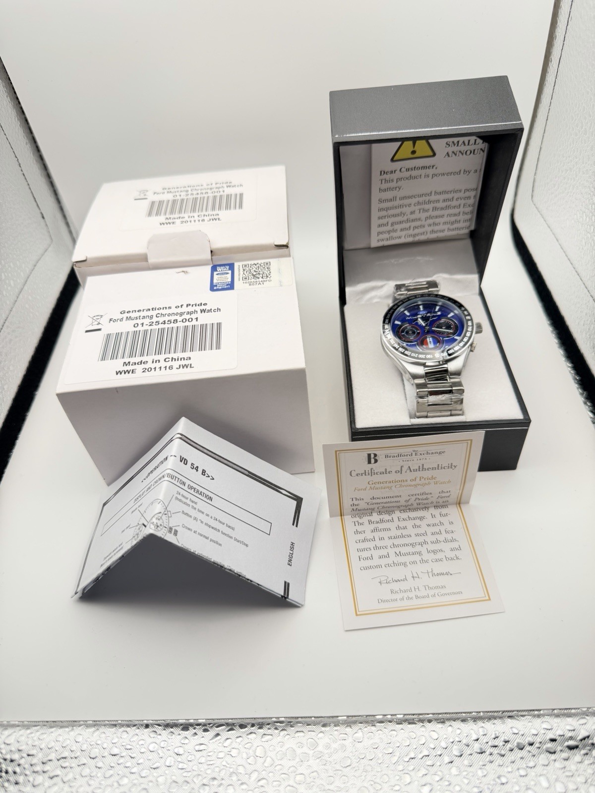 Bradford Exchange Ford Mustang Chronograph Watch Generations of Pride New