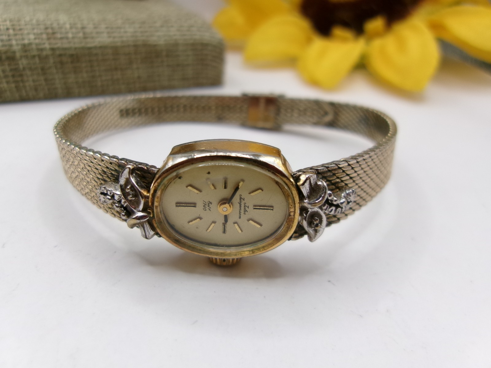 Rare Vtg Gold Filled~Jules Jurgensen Manual Ladies GF Band Watch~Needs Repair