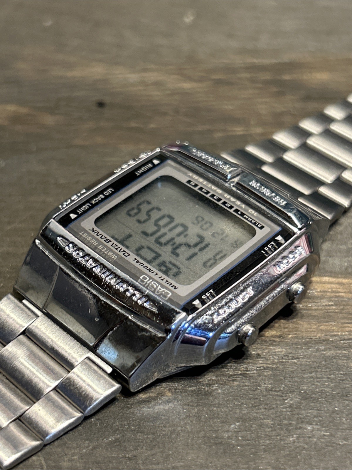 CASIO DB-360 Data Bank Multi-Lingual Digital Watch Stainless Steel LED Backlight