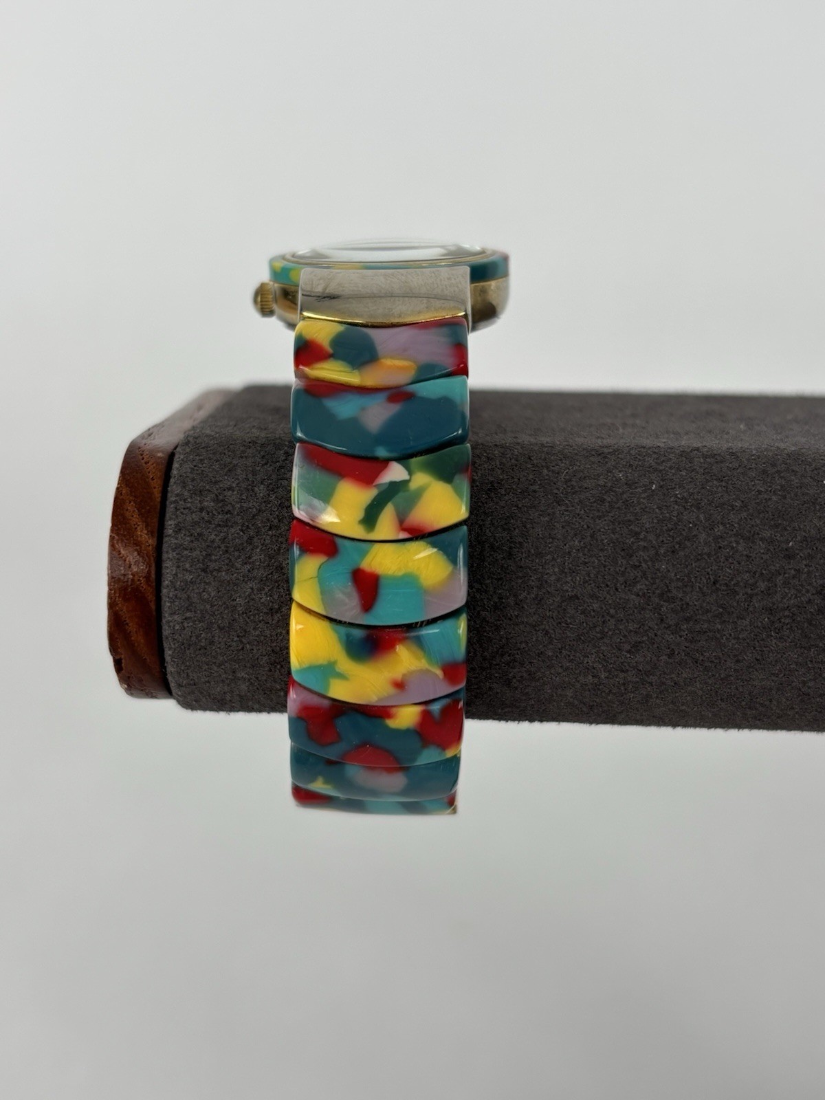 Xavier 25mm Multi-Color Quartz Watch w/Hinged Bracelet & New Battery