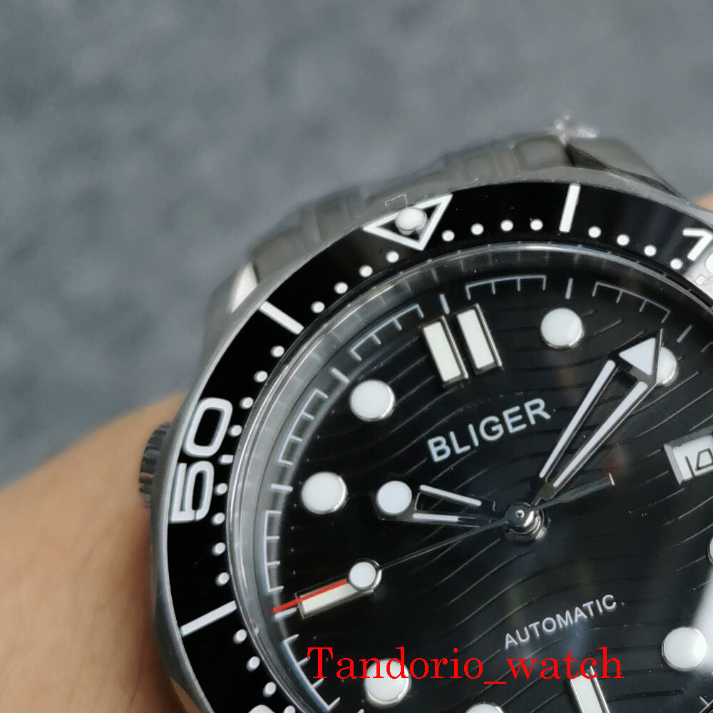 Bliger 41mm Black Dial Sapphire Glass Luminous NH35 MIYOTA 8215 PT5000 Men Watch