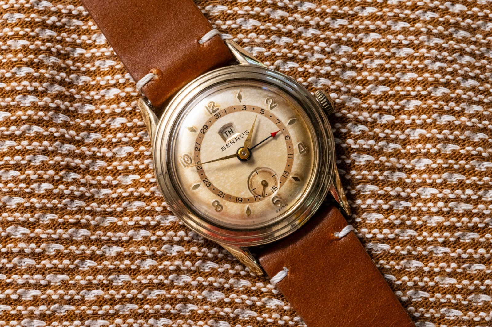 Benrus Calendar Watch – Pointer Date – Tropical Dial – Early 1950s