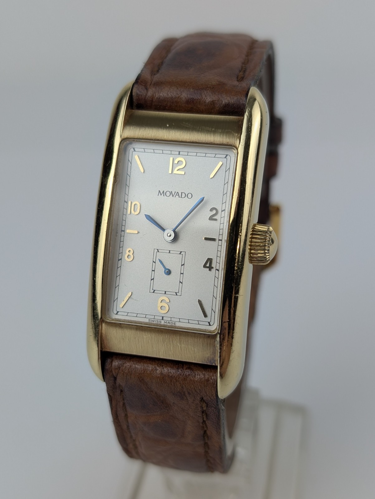 Vtg 18k Gold Movado Curviplan Manual Wind Tank Watch 1881 Collection 711 Of 1000
