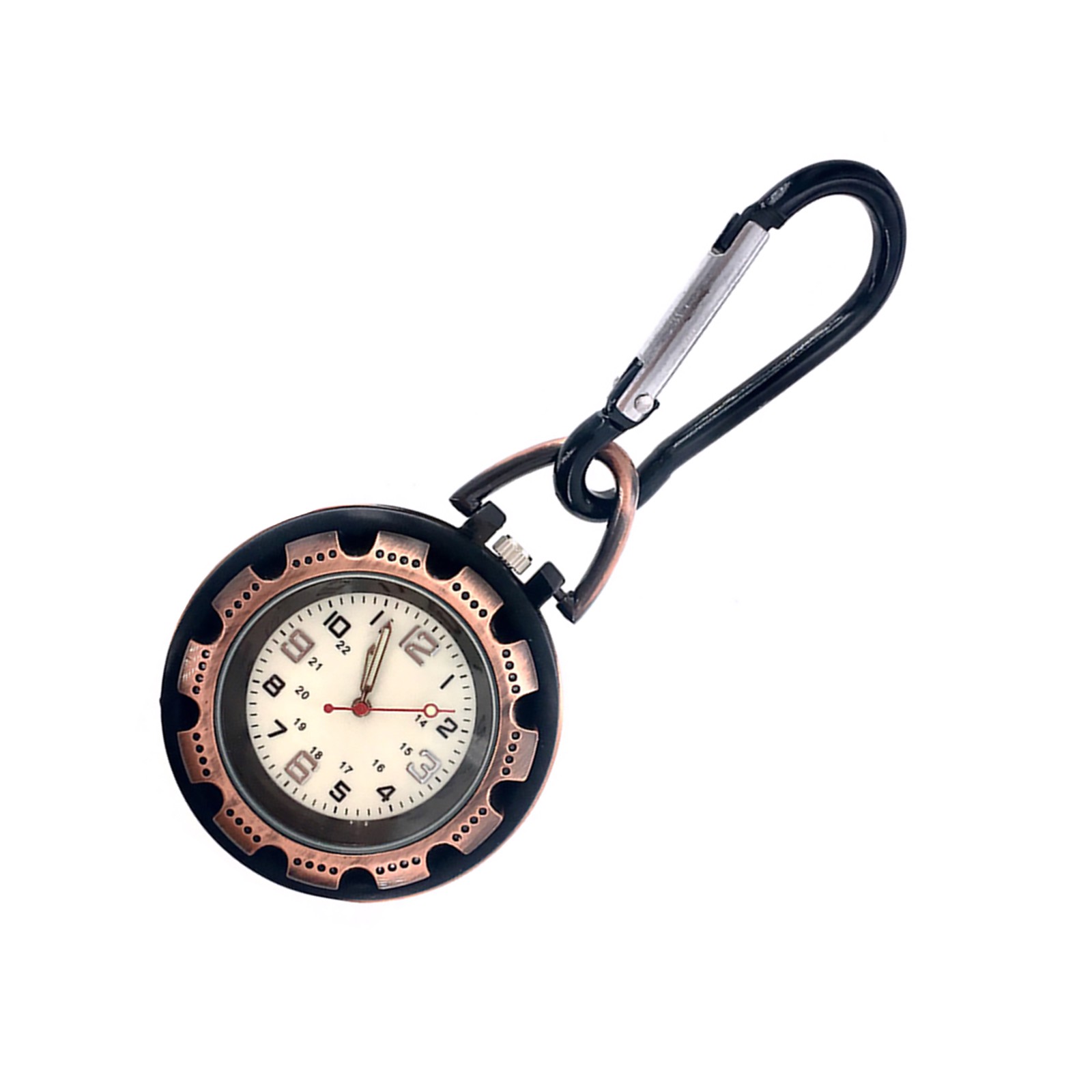 1 PC Outdoor Mountaineering Backpack Clip-on Alloy Carabiner Quartz Pocket Watch
