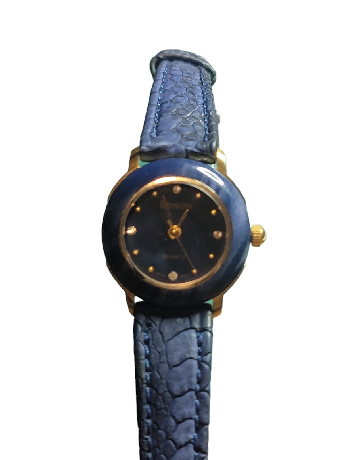 Ladies All Blue 22mm Edison Quartz Watch Runs Well New Battery