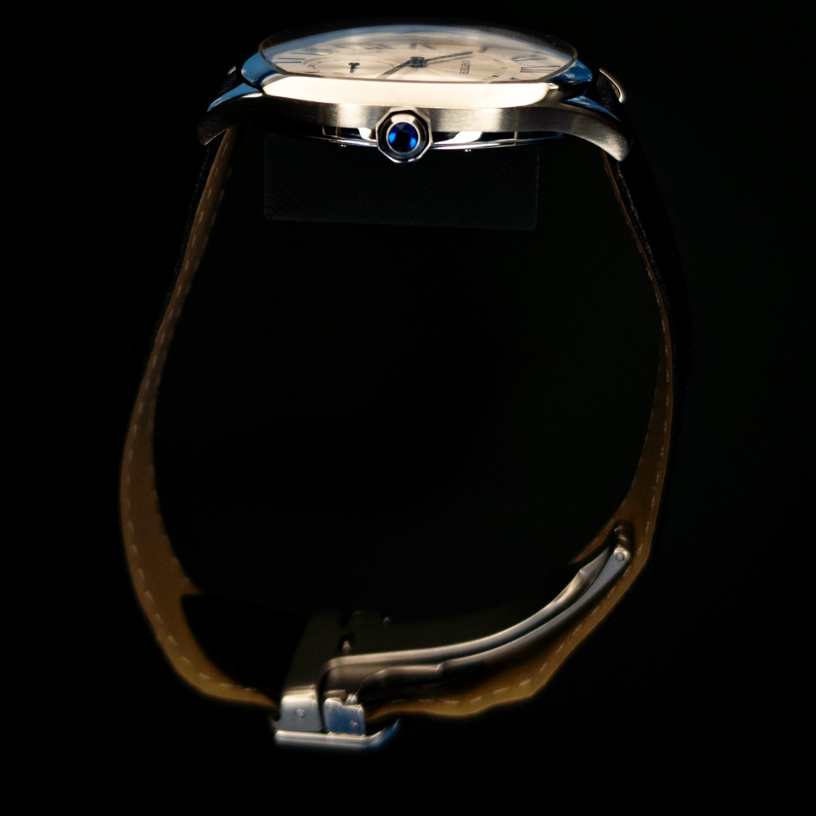Cartier Drive de Cartier WSNM0004 Silver Guilloché | Blued Hands Men’s Watch B&P