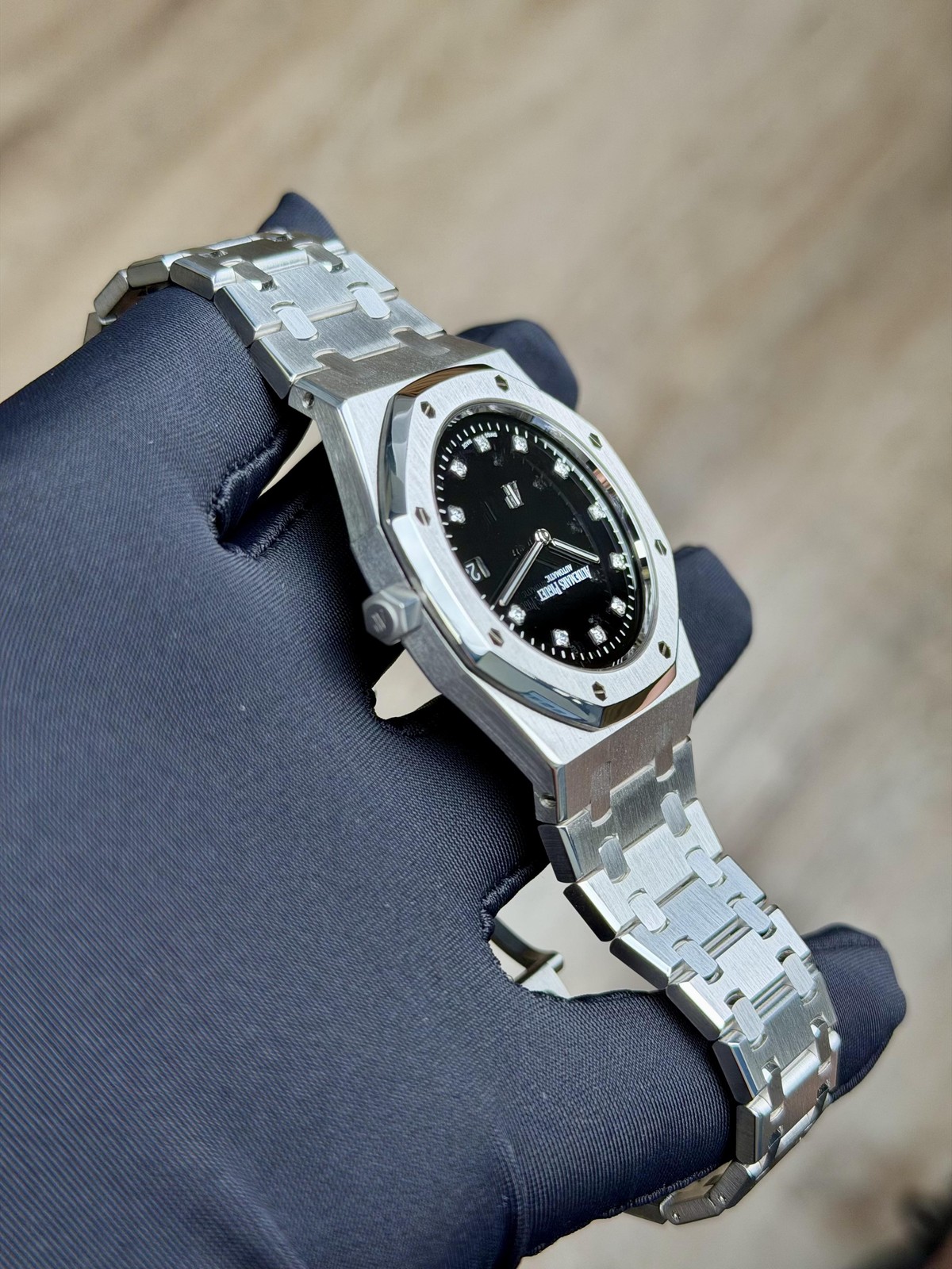Audemars Piguet Royal Oak Jumbo Black Diamond Preowned 15206PT.OO.1240PT.01