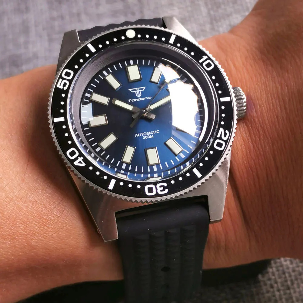 Tandorio 41mm 62MAS 30ATM Black Automatic Men Watches For Japan NH35/Miyota 8215