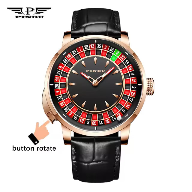 Men’s Mechanical Watch with Roulette-Style Dial
