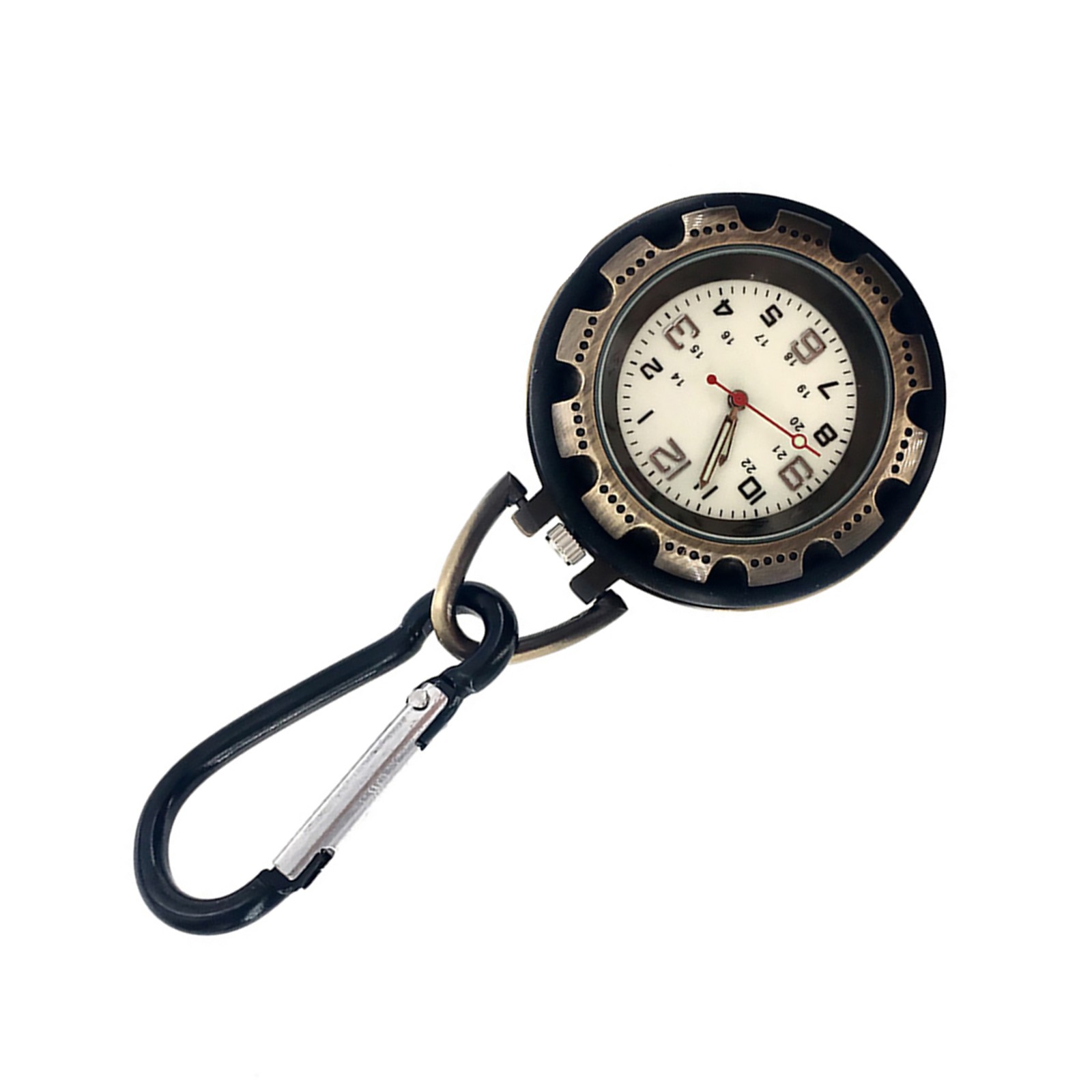 1 PC Outdoor Mountaineering Backpack Clip-on Alloy Carabiner Quartz Pocket Watch