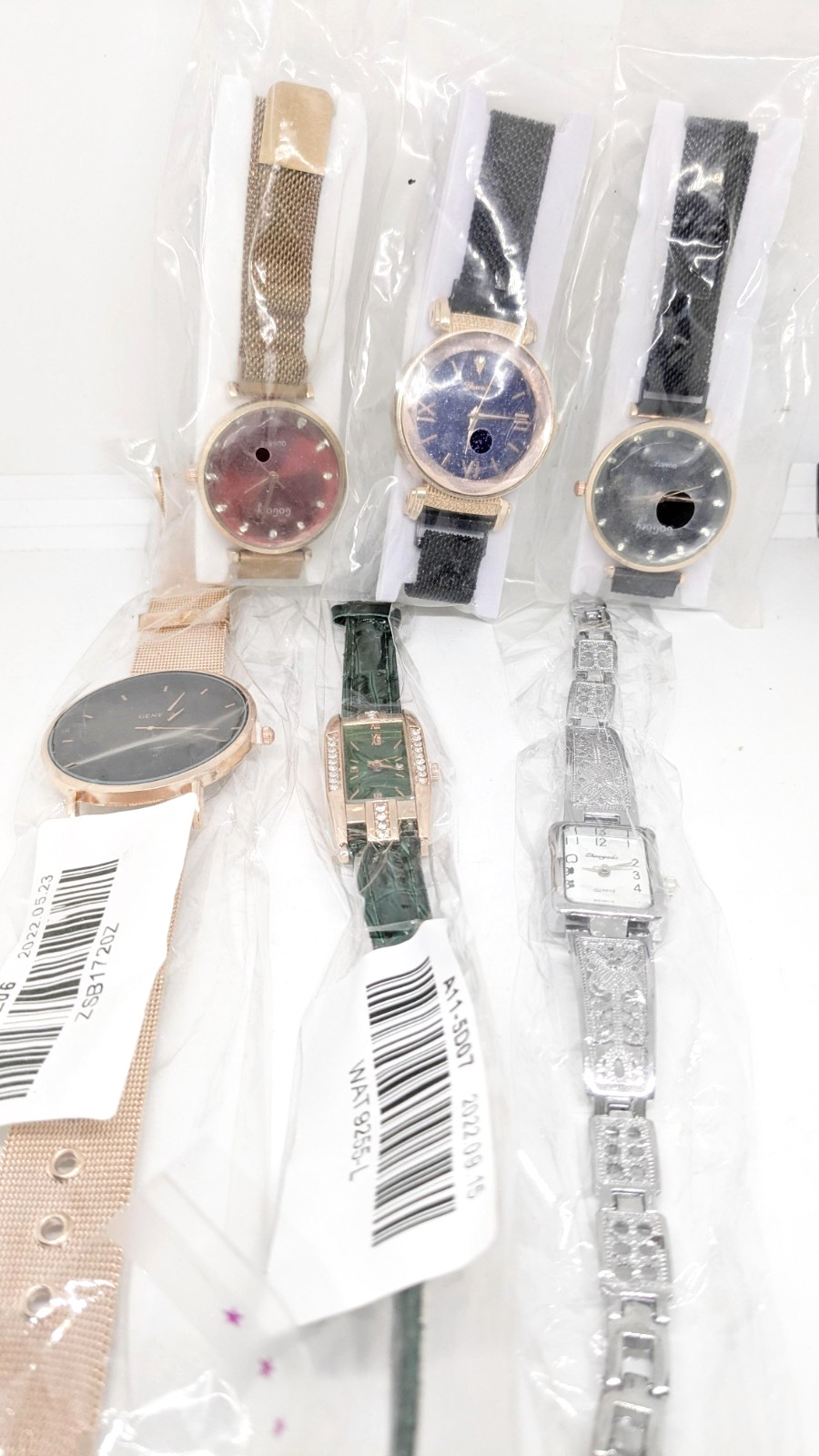 Mixed Lot Of 6 Womens New Watches Various Off Brands, Styles Some Batteries Dead