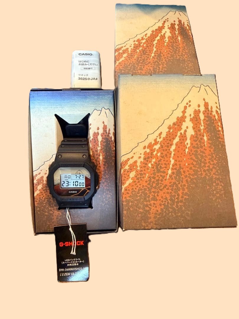 CASIO G-SHOCK DW-5600 Hokusai Red Fuji Thirty-Six Views Limited Watch Box Tag