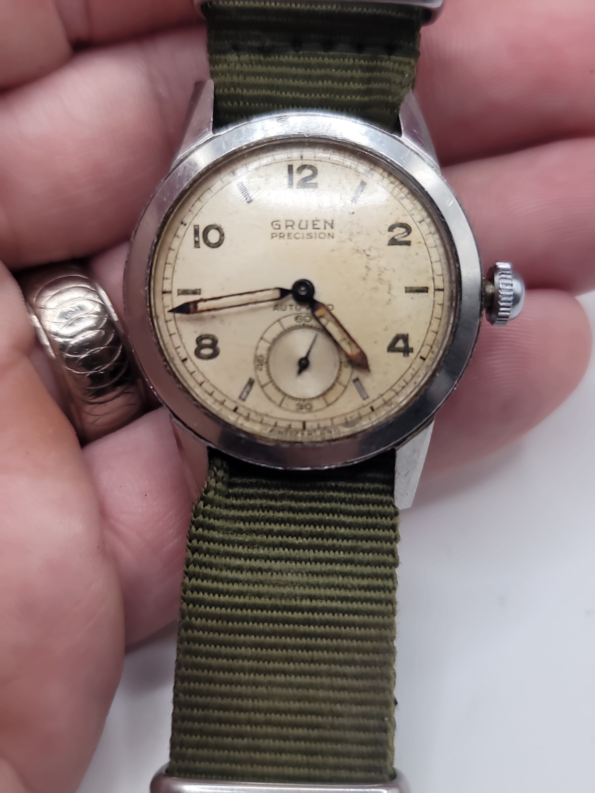 Rare 1940s WWII Gruen Precision Bumper Automatic Watch – Veri-Thin Model WORKS