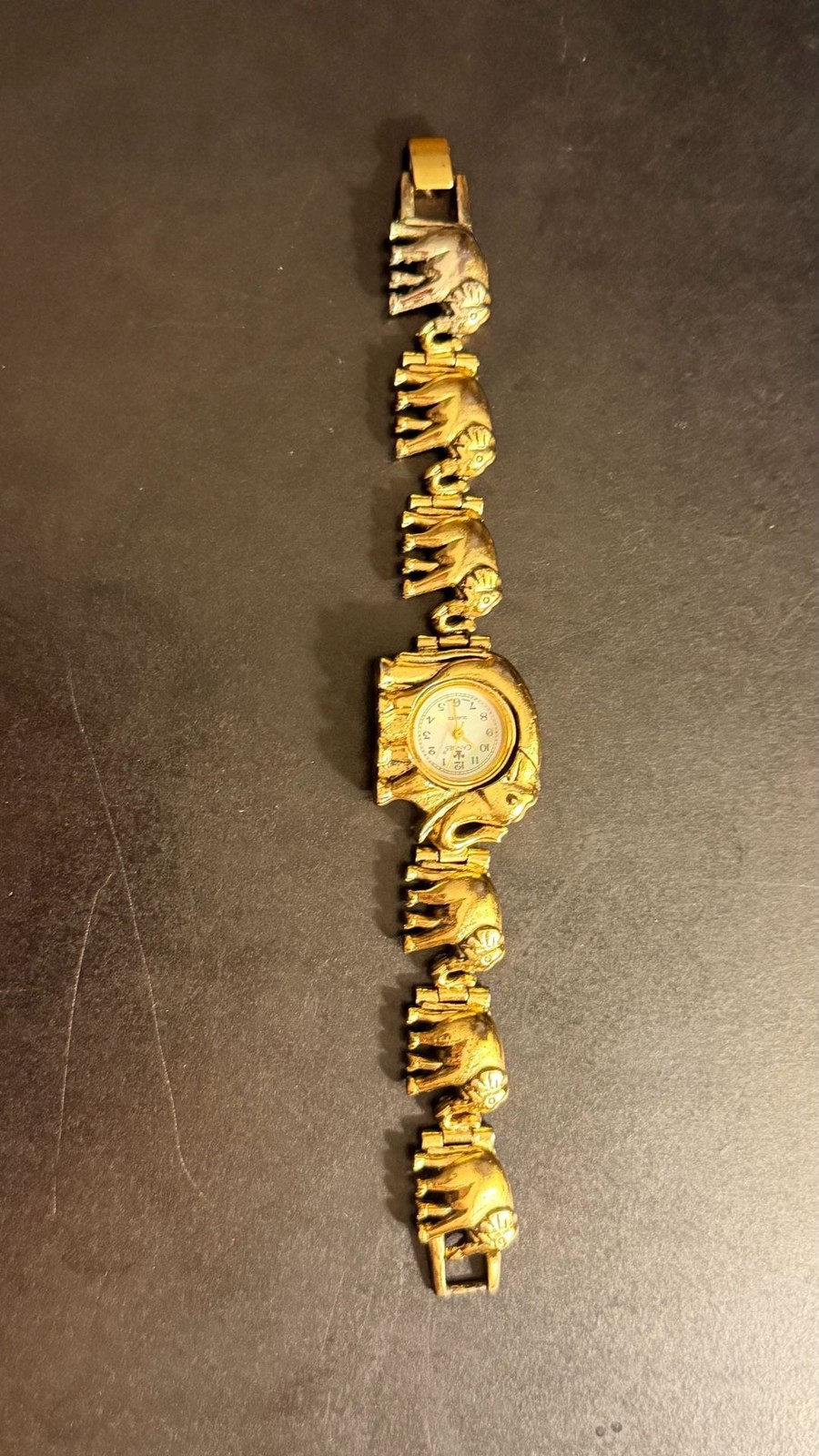 Cannes Vintage Gold-Tone Elephant Link Bracelet Quartz Women’s Watch