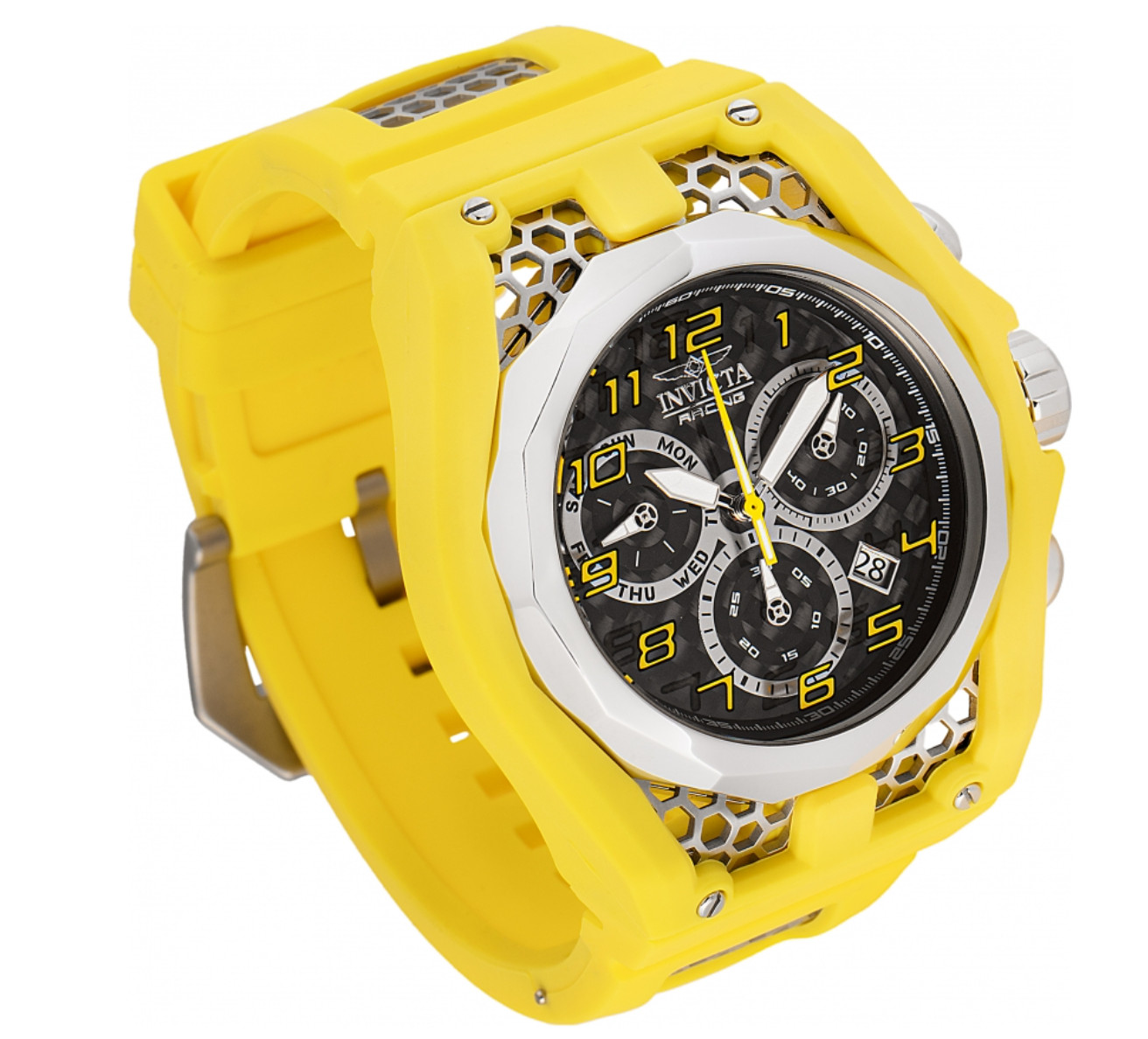 Invicta Racing Carbon Fiber Dial Men’s 53mm Swiss Chrono Watch 47206 RARE
