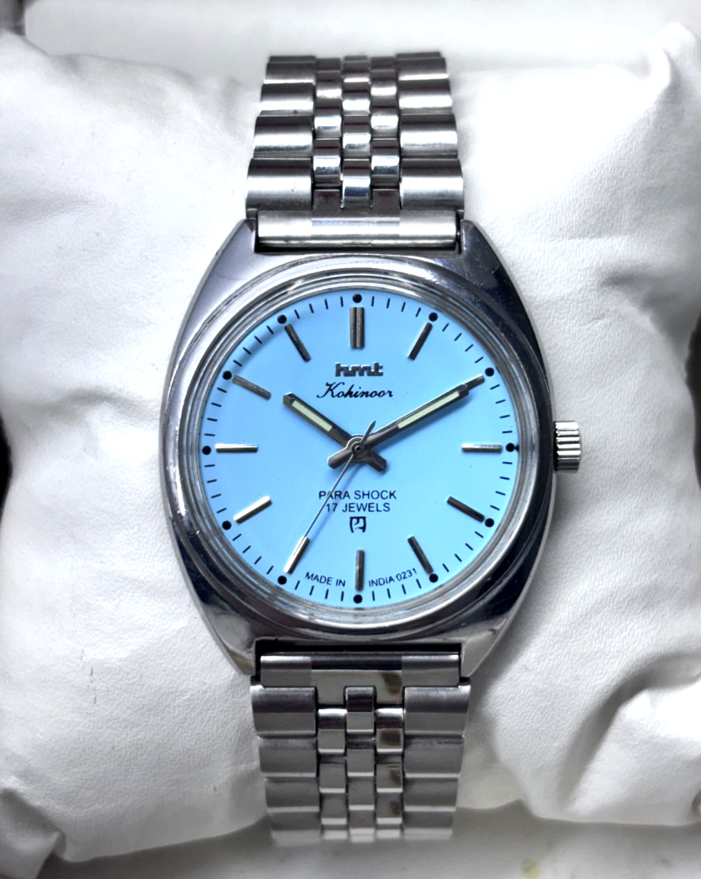 Vintage HMT Kohinoor Blue 17 Jewels Mechanical Hand Winding Men’s Wrist Watch