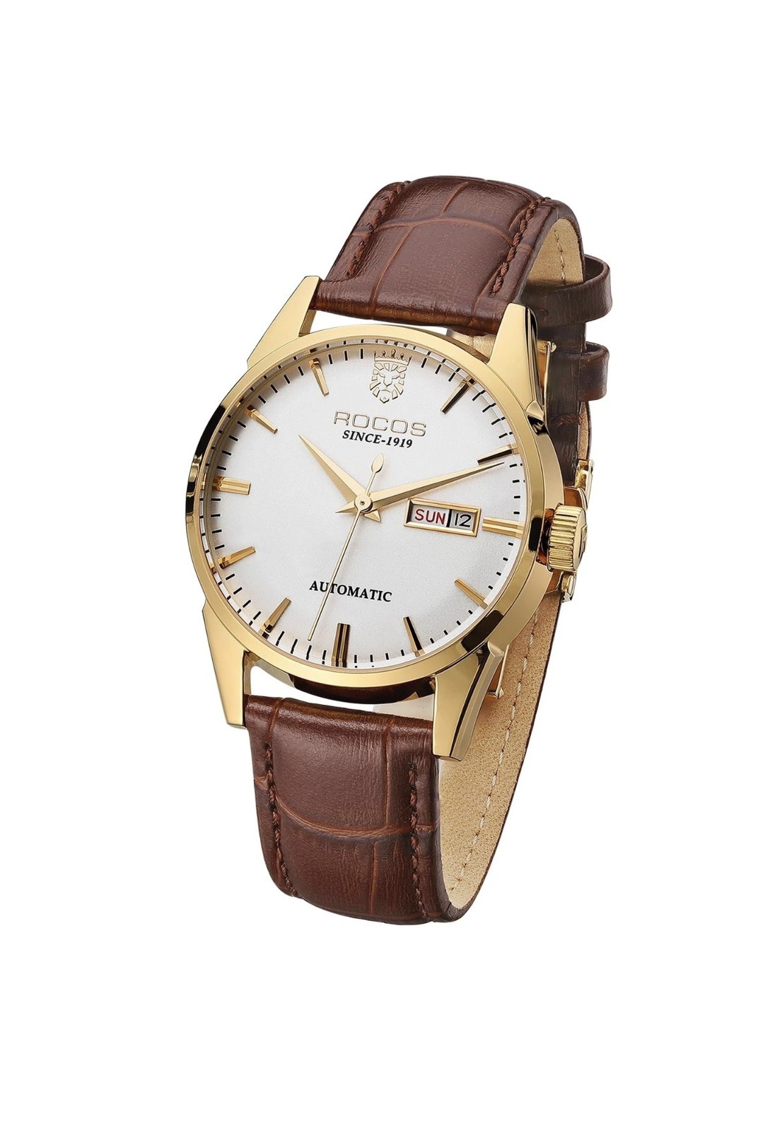 R0101 Men’s Automatic Mechanical Watch Golden Luxury Watch for Men Classic Re…