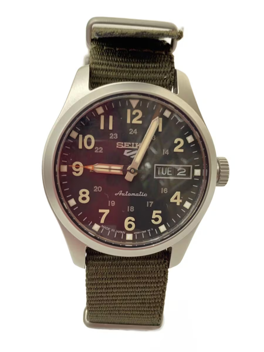 SEIKO Automatic Wristwatch Analog Nylon BLK GRN srpj85k1