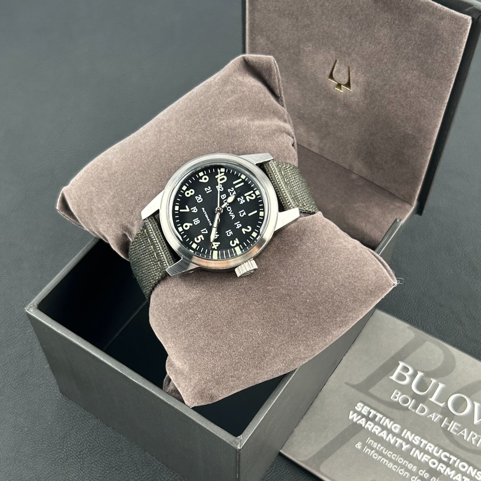 Bulova VWI Special Edition Hack 38mm Automatic Black Dial Men’s Watch 96A259