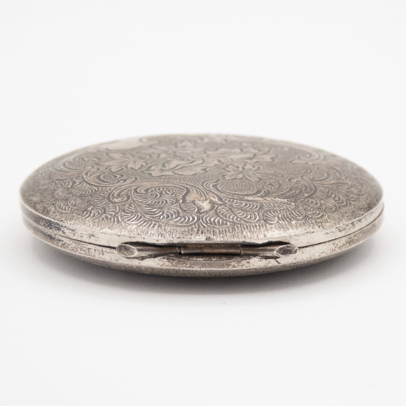 Emka 43.7 x 55.3 mm 0.835 Silver Pocket Watch with Floral Motif, Keeps Time