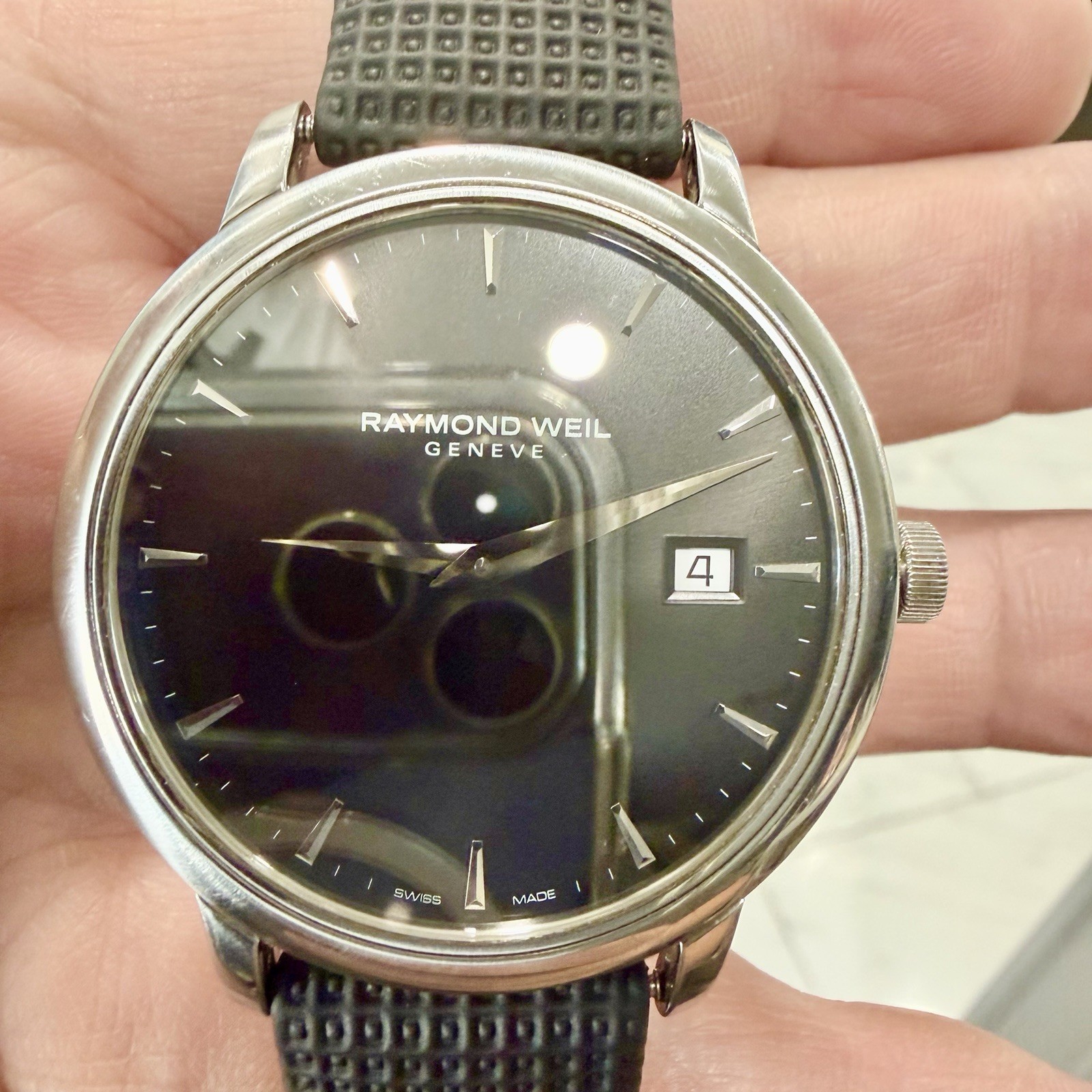 Raymond Weil Toccata Black Dial Men’s 39mm Quartz Swiss Watch RUNS!