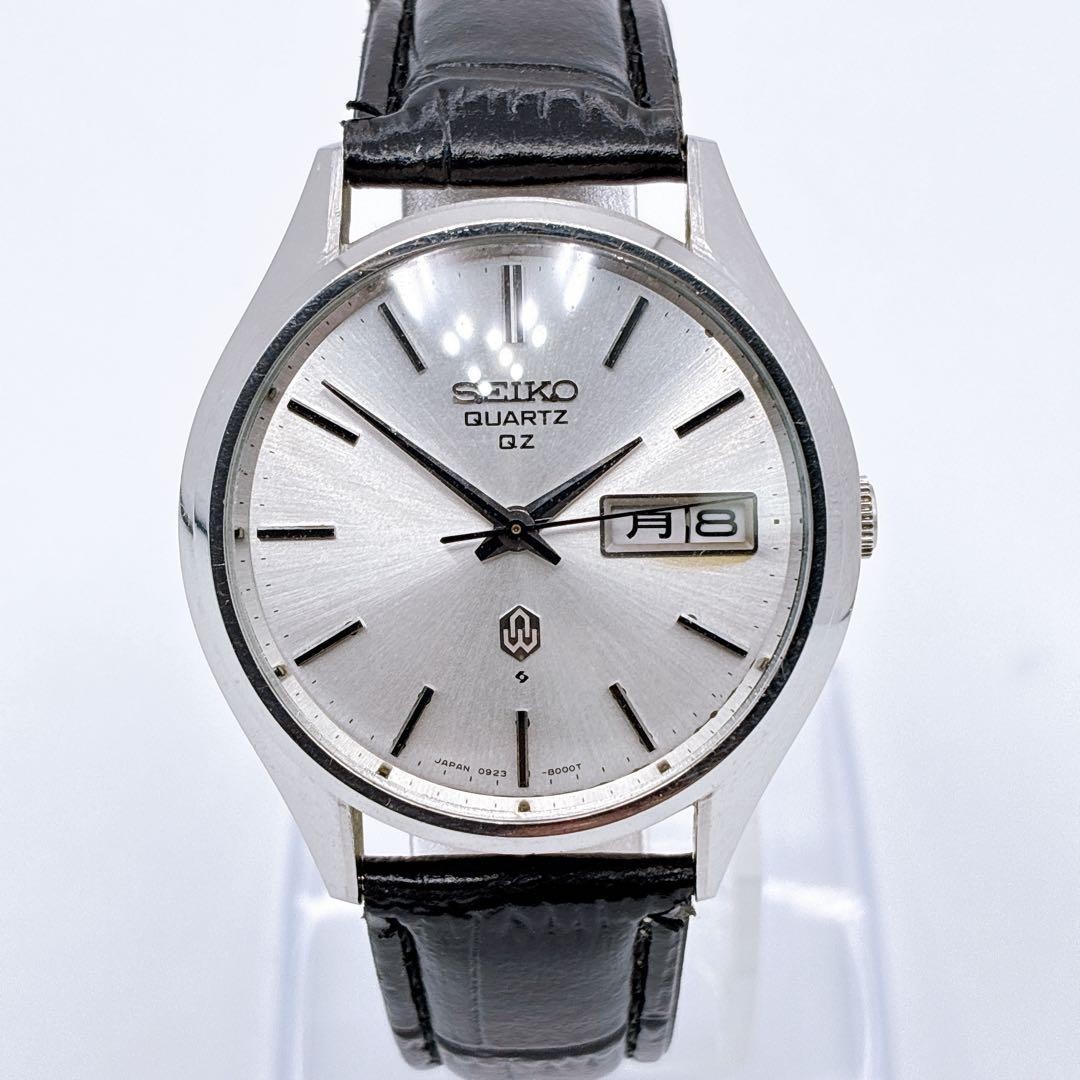 SEIKO 0923-8000 Day-Date 1978 Quartz Black Dial Working Japan Wristwatch
