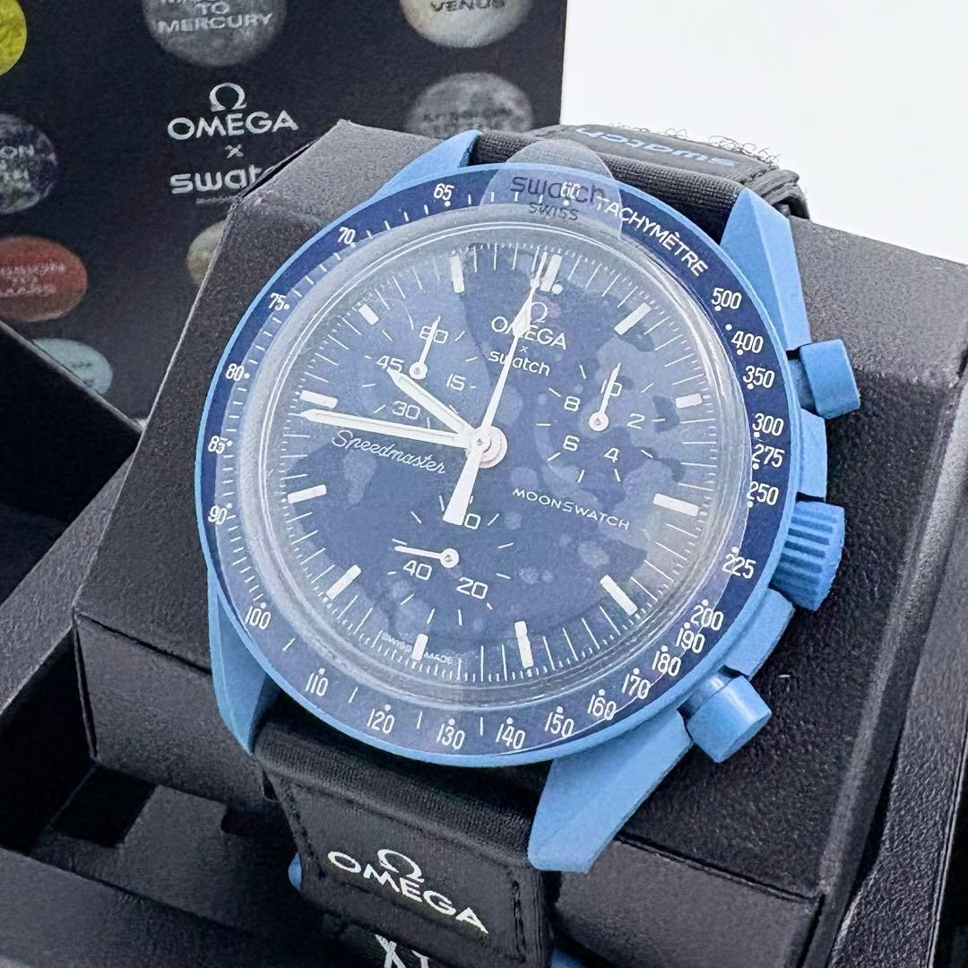 OMEGA X SWATCH SpeedMaster MoonSwatch MISSION TO NEPTUNE 42mm NEW! TAGS! PAPERS!