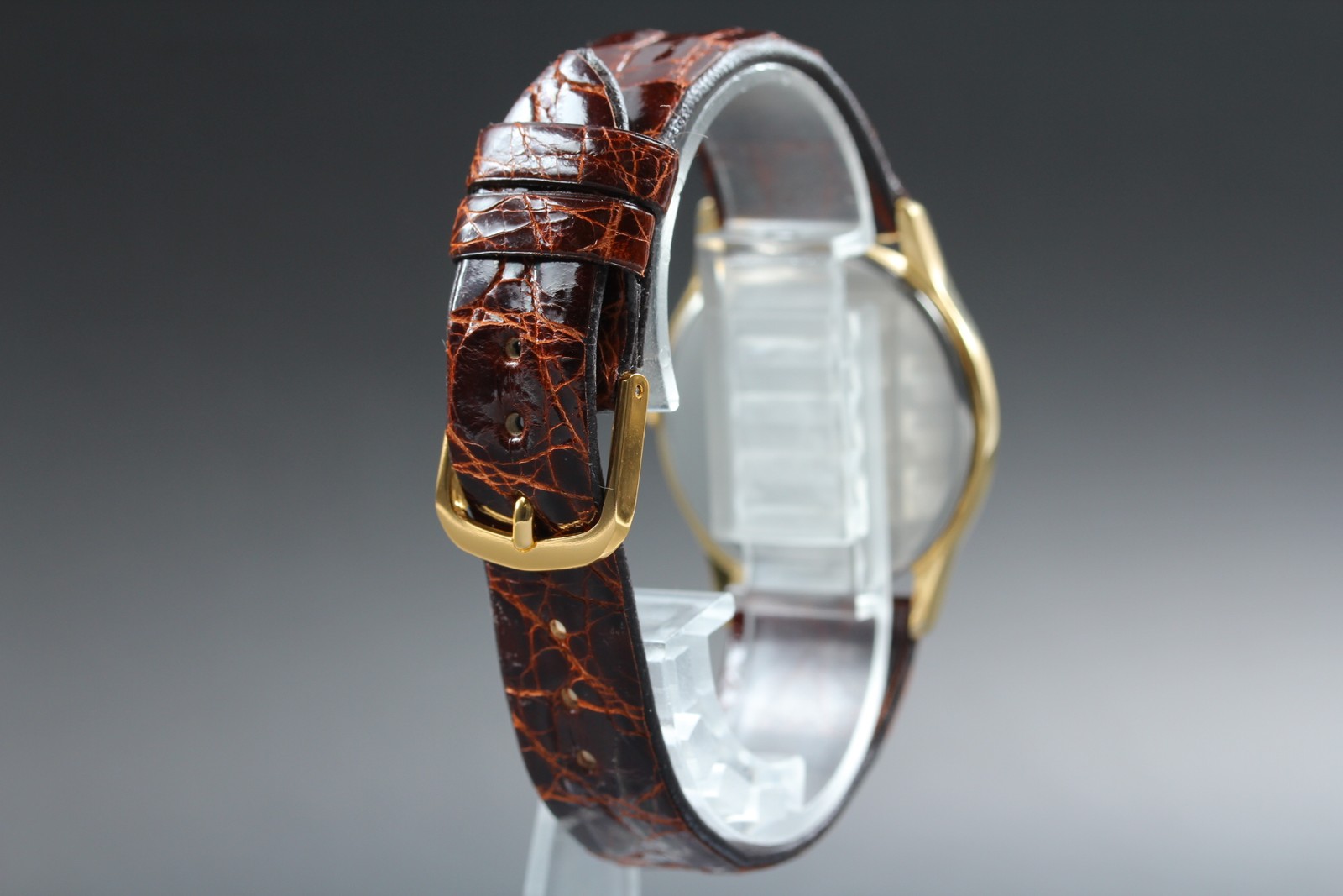 [Near MINT] SEIKO 5P31-6A80 Quartz Watch Gold Dial Brown Leather Strap JAPAN