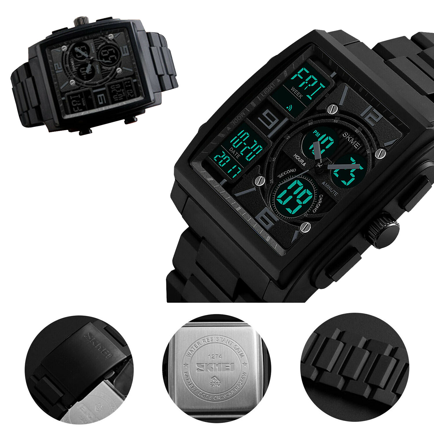 Men’s Digital Army Military Sport Quartz Analog Chronograph Waterproof Watch