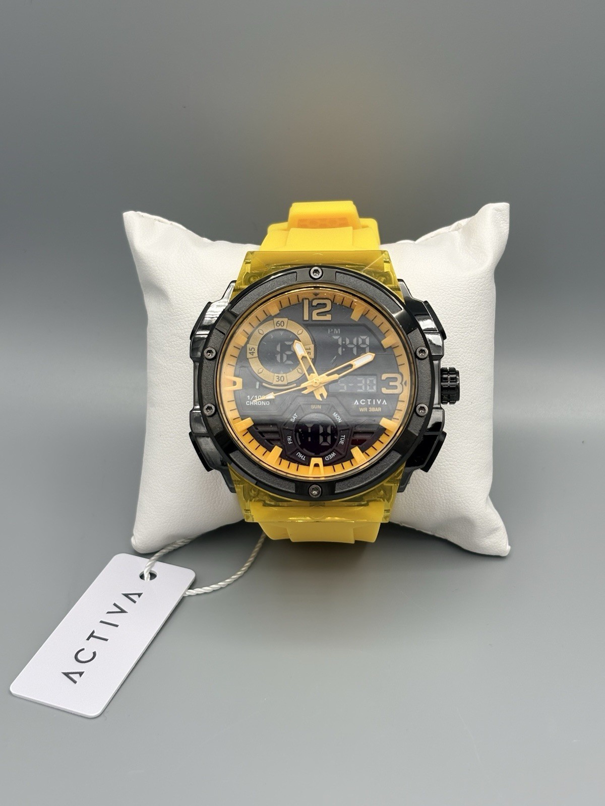 Activa X Invicta ACW8118-001 Men’s 51mm Analog Digital Yellow Watch New