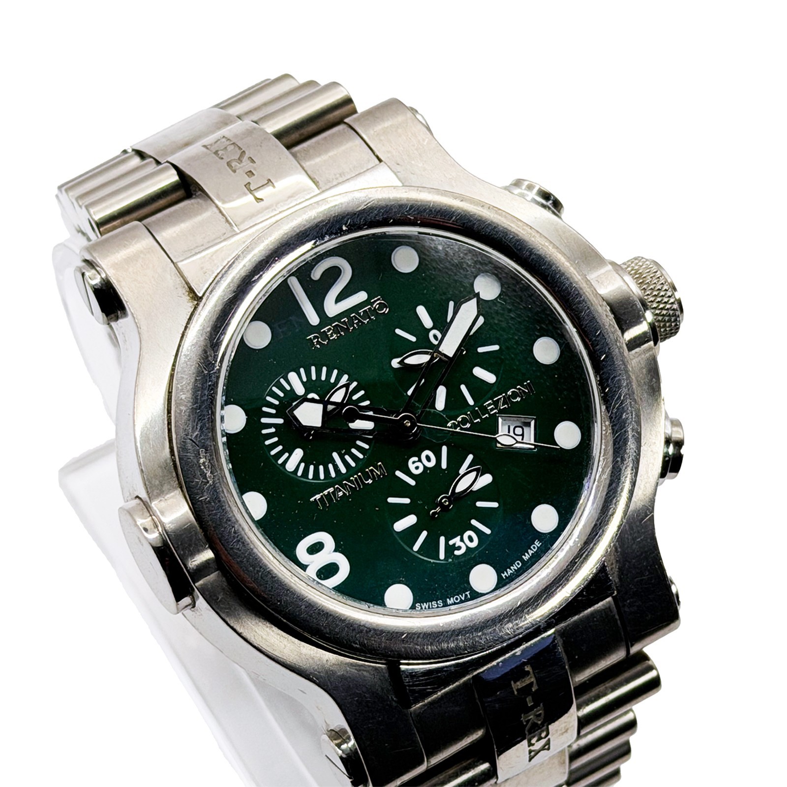 RENATO COLLEZIONI T-REX TITANIUM Limited Edition Mens Watch W/Green Retro